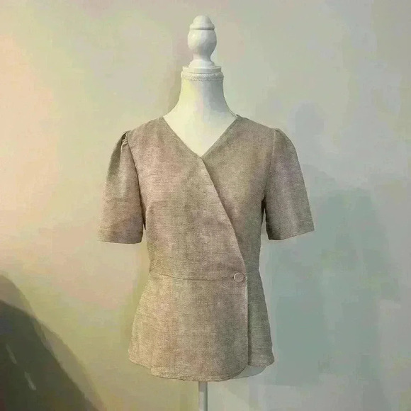 M.Ffin with jackets Tops - M.Ffin with jacket |  Korean fashion brand beige blouse womens small